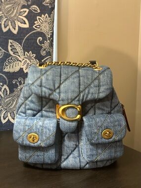 Coach Tabby Quilted Denim Backpack